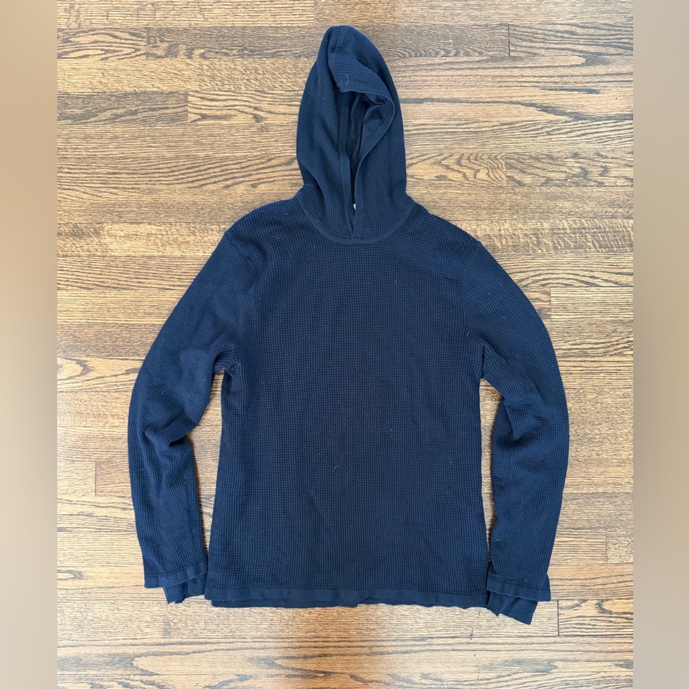 Vince 100% Wool Waffle Knit Hoodie – Navy – Size L